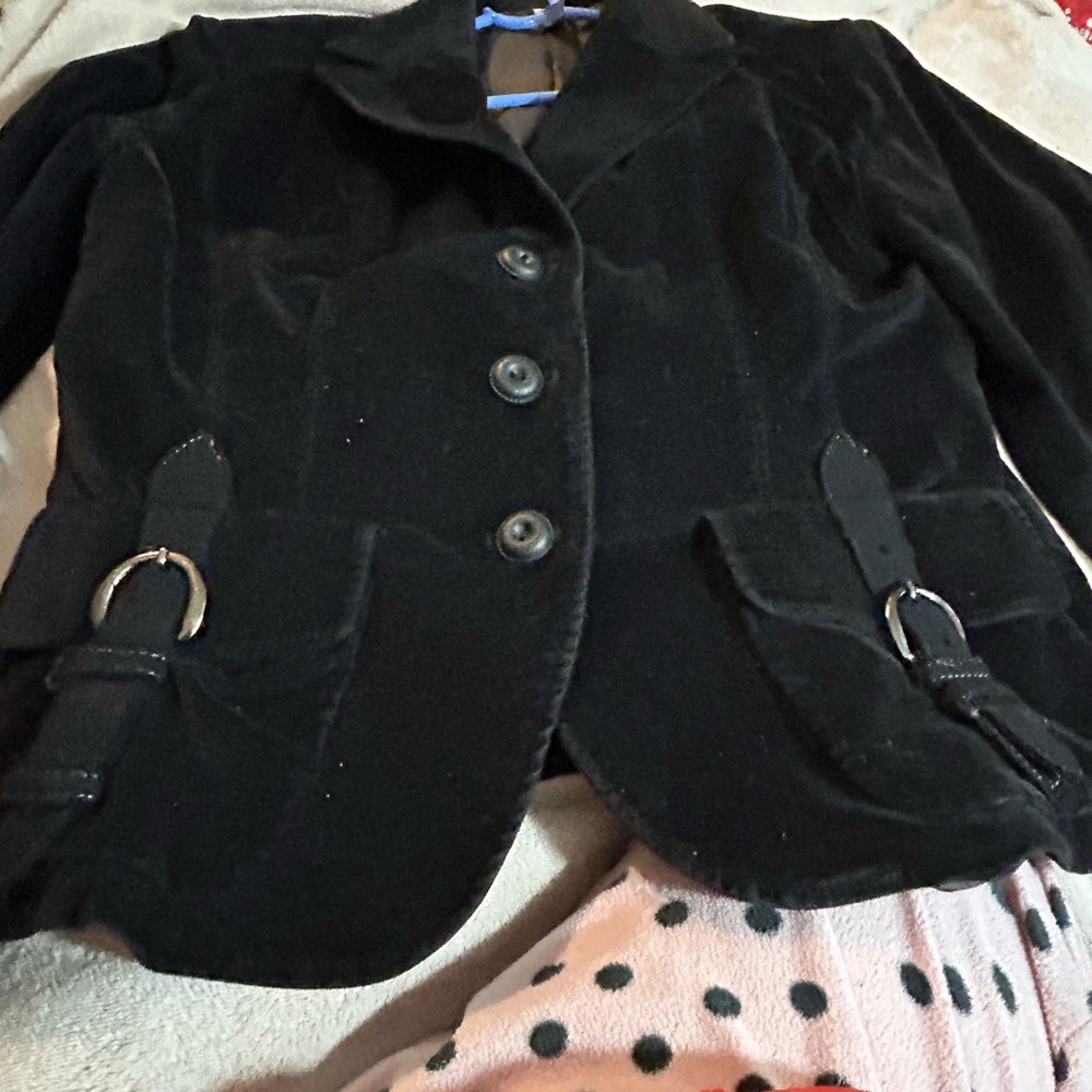 Trussardi dark blue Women's Blazer with Buckle Detail